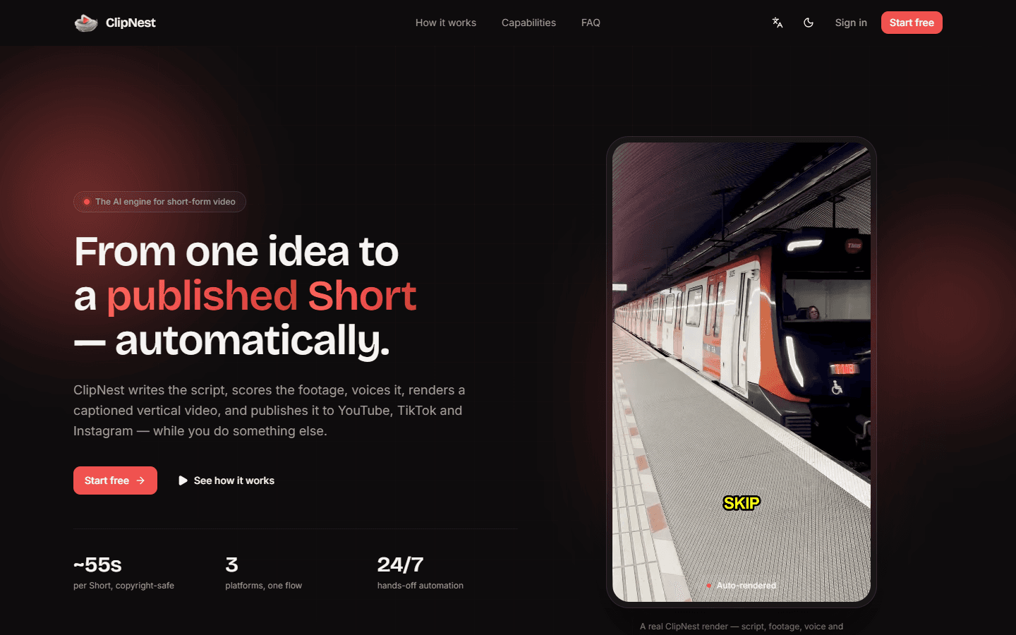 ClipNest dashboard on desktop
